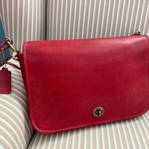 Vintage Coach Rare Early Convertible Clutch in Red Cartouche pre-creed ⚓️